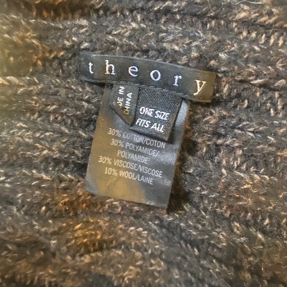 THEORY RUSTIC BRWN WOOL IKNIT SNOOD Scarf LUX GORG - Picture 3 of 5